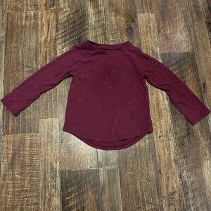 Cat & Jack Maroon Sparkle Long Sleeve Shirt